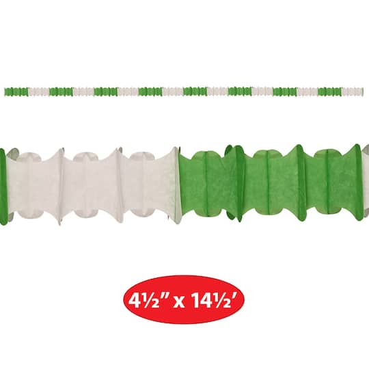 Beistle 14.5ft. Green & White Ceiling Drops, 4ct.